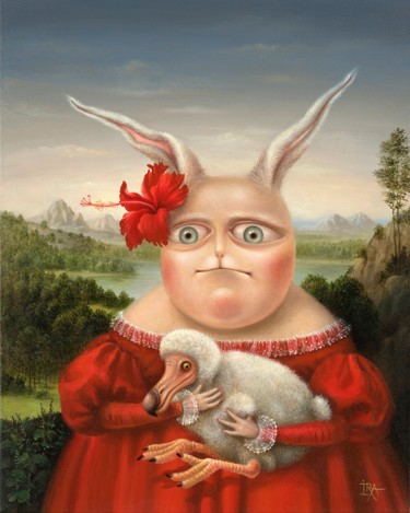Portrait with Nestling. Print on canvas 65 см.