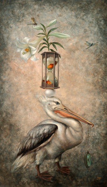 Pyramid with Pelican-2. Print on canvas 65 см.