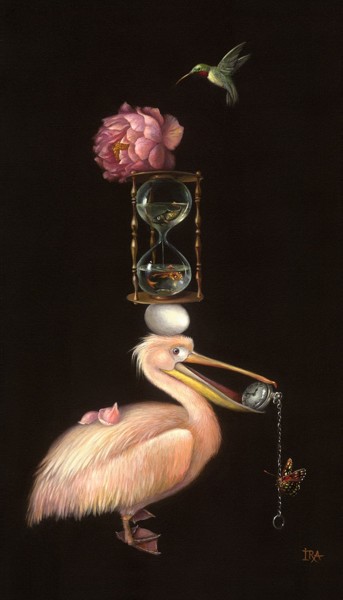 Pyramid with Pelican. Print on canvas 65 см.