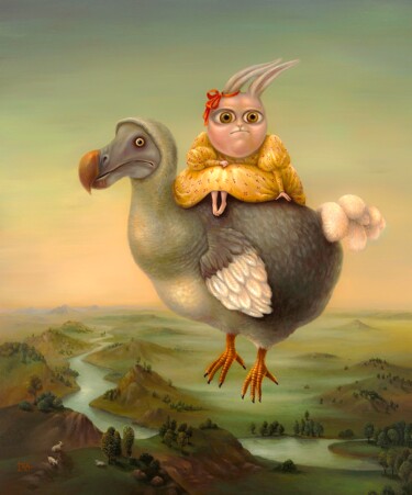 Flying Dodo. Print on canvas 65 см.