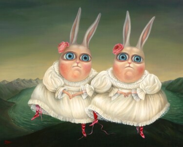 Dancing Twins. Print on canvas 65 см.