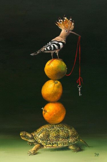 Pyramid with Hoopoe. Print on canvas 65 см.